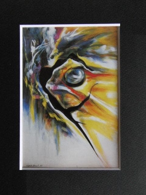 岡本太郎、跳ぶ、希少画集・額装画、新品・日本製額縁付、状態良好