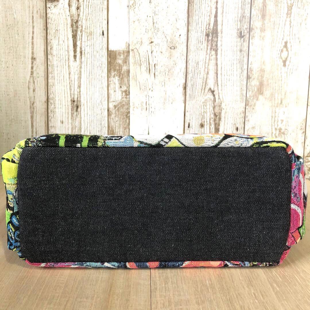 ショルダーバッグ　ハンドメイド　デニムリメイク　ブラック　シルバー【新品デニム】