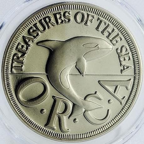 1994 シーランド公国 50セント シャチ 白銅貨