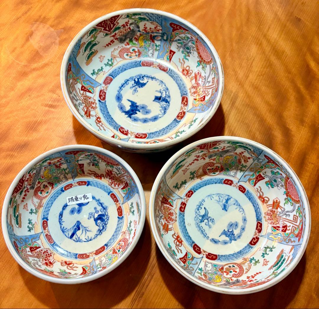 古伊万里 色絵 どんぶり 盛鉢 時代物 アンティーク