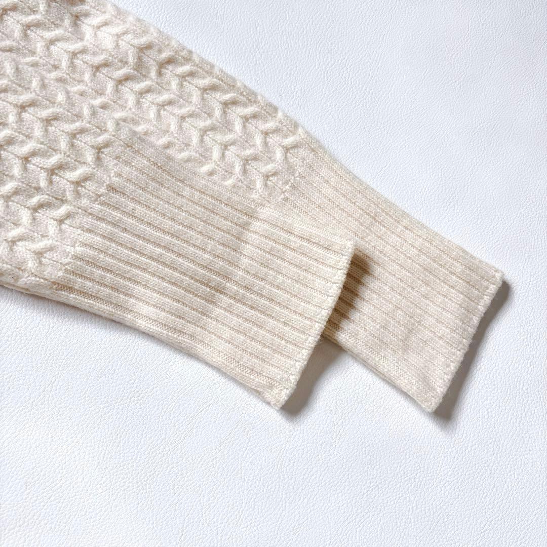 可愛い♡ルネ ウールカシミヤ ケーブルニットワンピース タートルネック リブ S