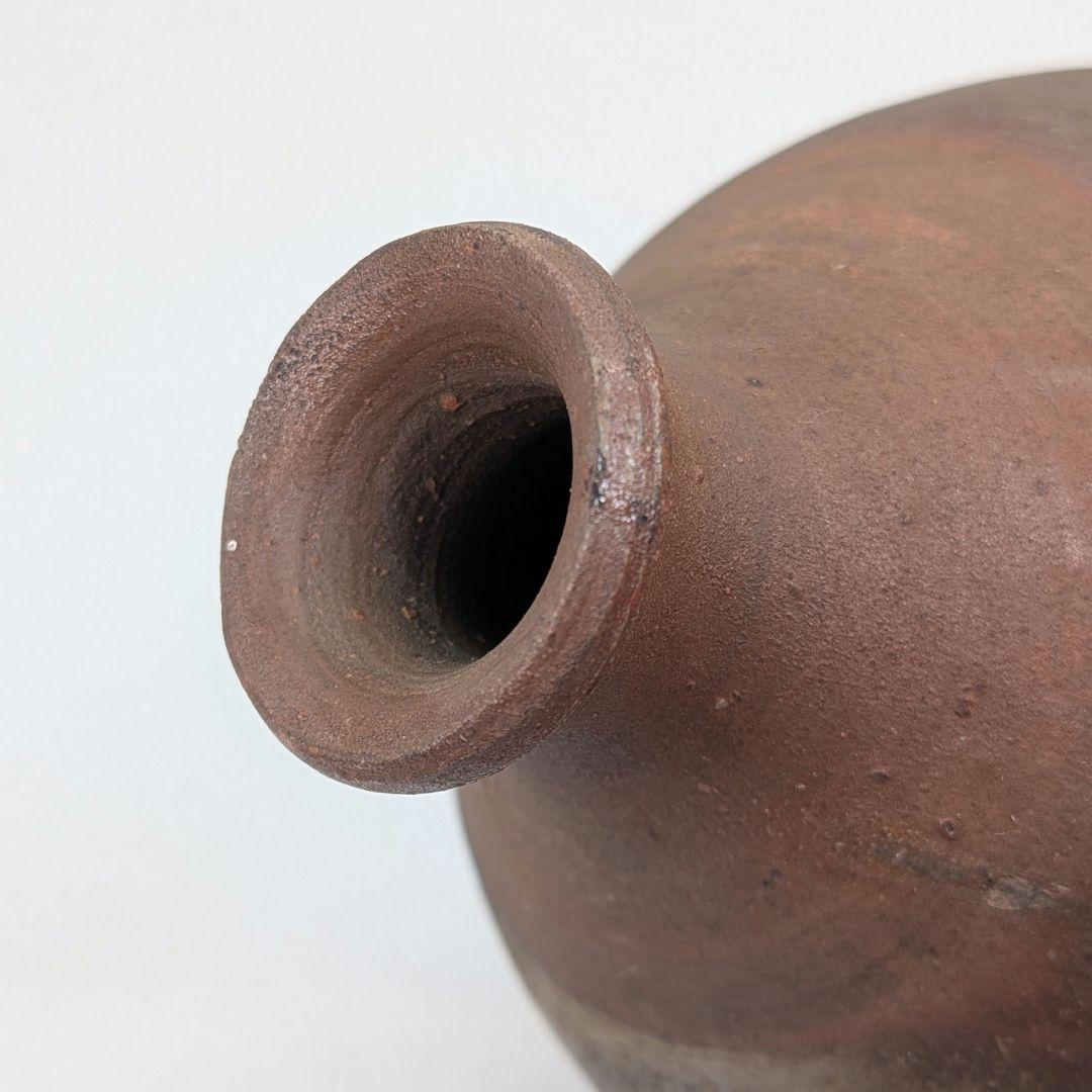 岡山県重要無形文化財 四代松田華山 備前焼 徳利 共箱共布栞 とっくり 酒器