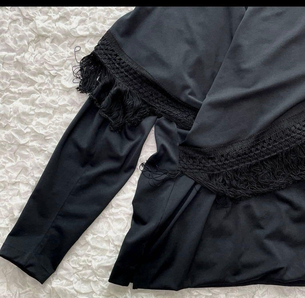 LUNA MATTINO ブラック フリンジショール