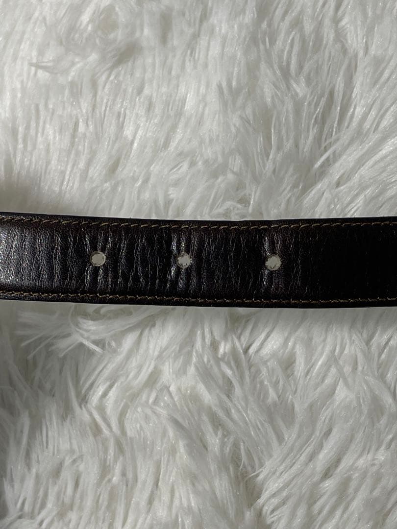 CELINE セリーヌ 本革 レザーベルト ダークブラウン イタリア製