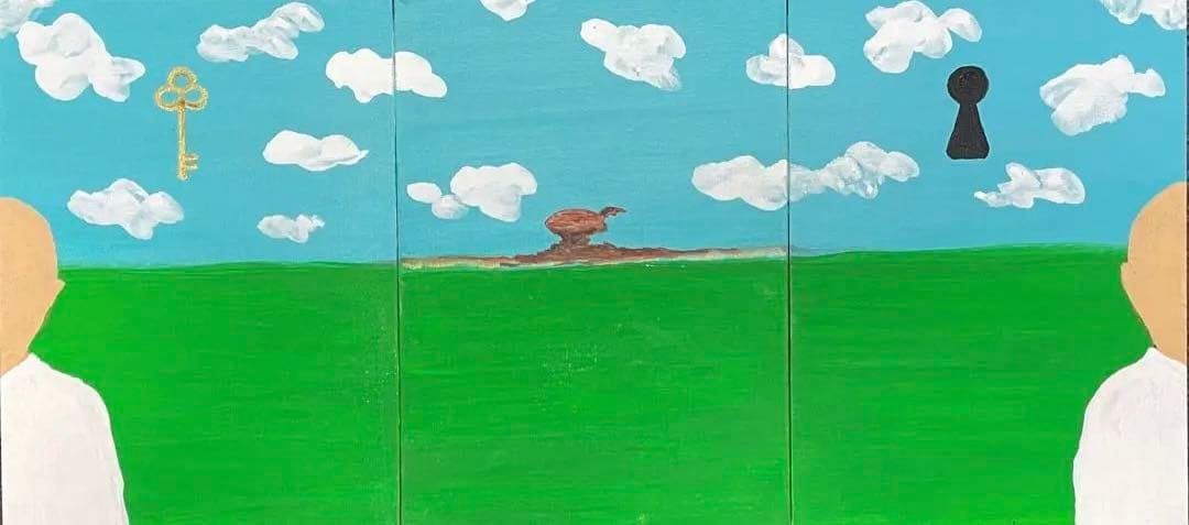 絵画『Door』アクリル絵画。3枚セット。