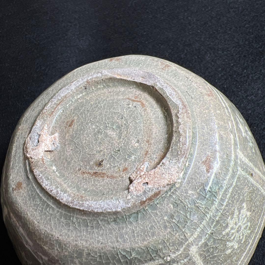 16世紀　高麗青磁　上手白泥象嵌八角鉢4客　幅約11.5㎝東Y7-1224☆2F