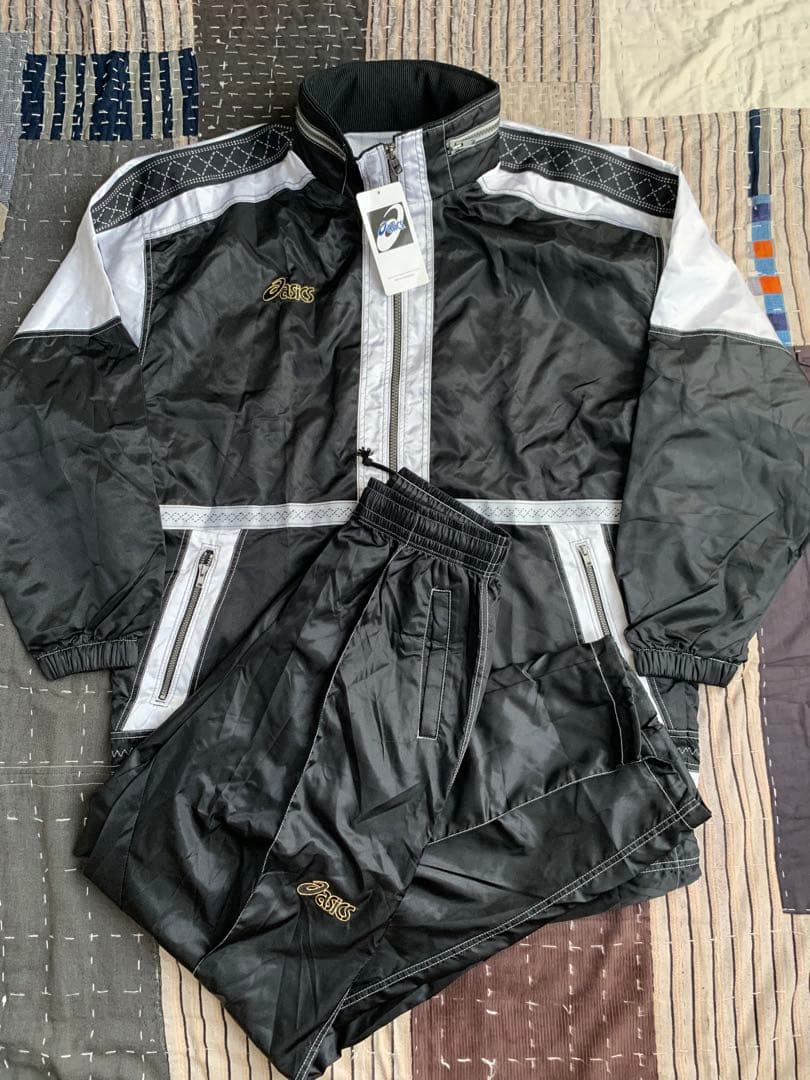 未使用品 90s asics ウインドブレーカー アシックス セットアップ