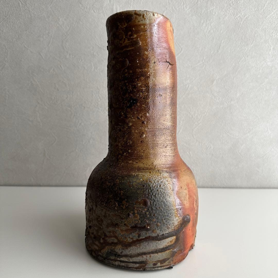 小山末廣 備前 花器 窯変 花入 共箱