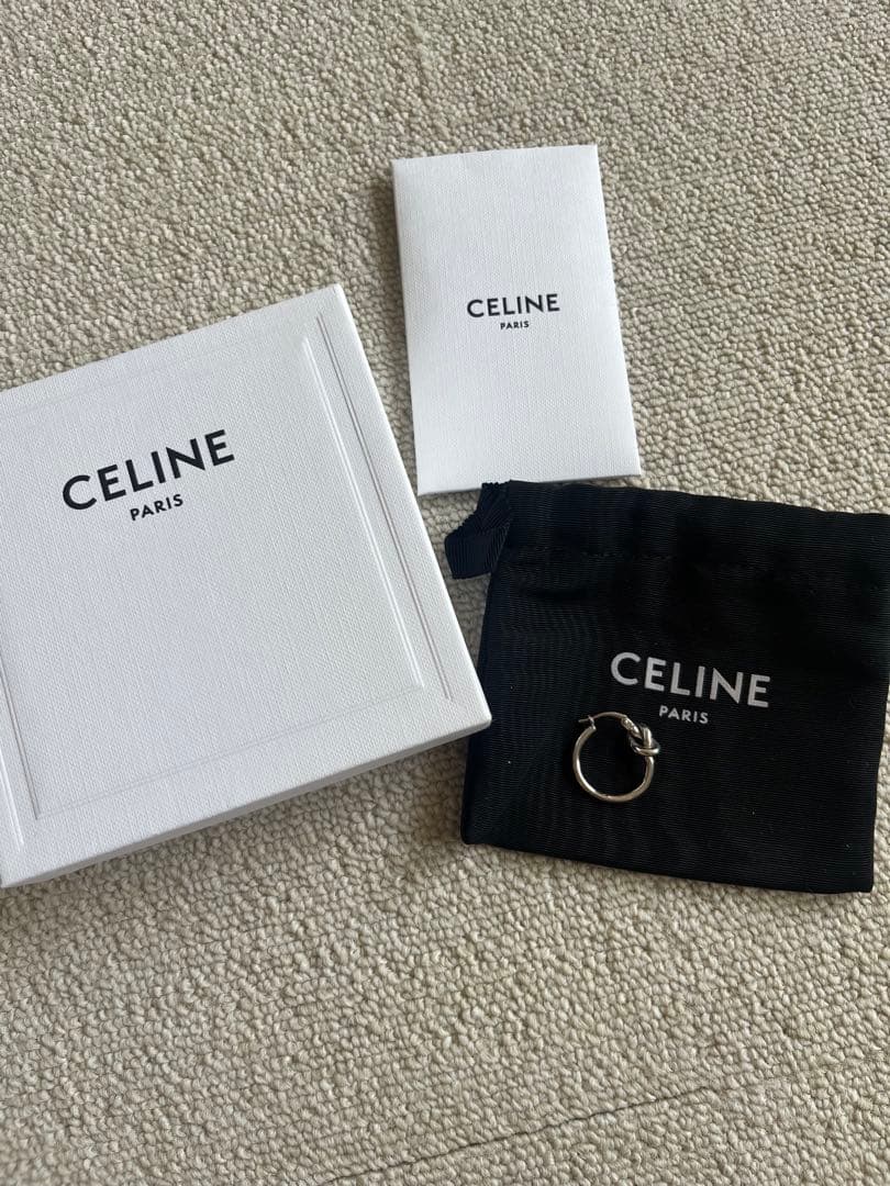 【5/26限定】CELINE セリーヌ ノットスモールフープピアス シルバー