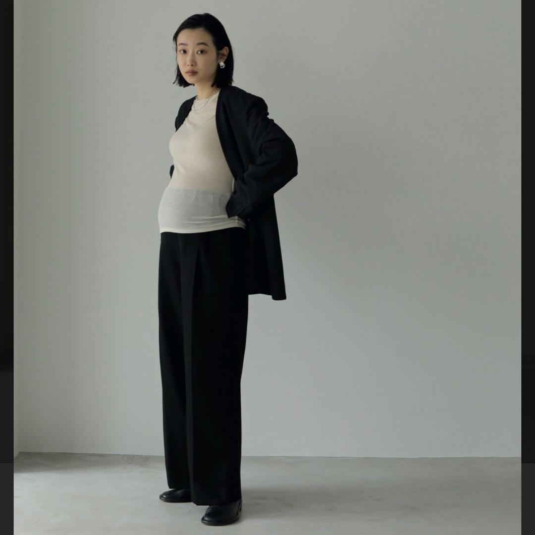 anuke Reha Tuck マタニティパンツ38タックワイドパンツ
