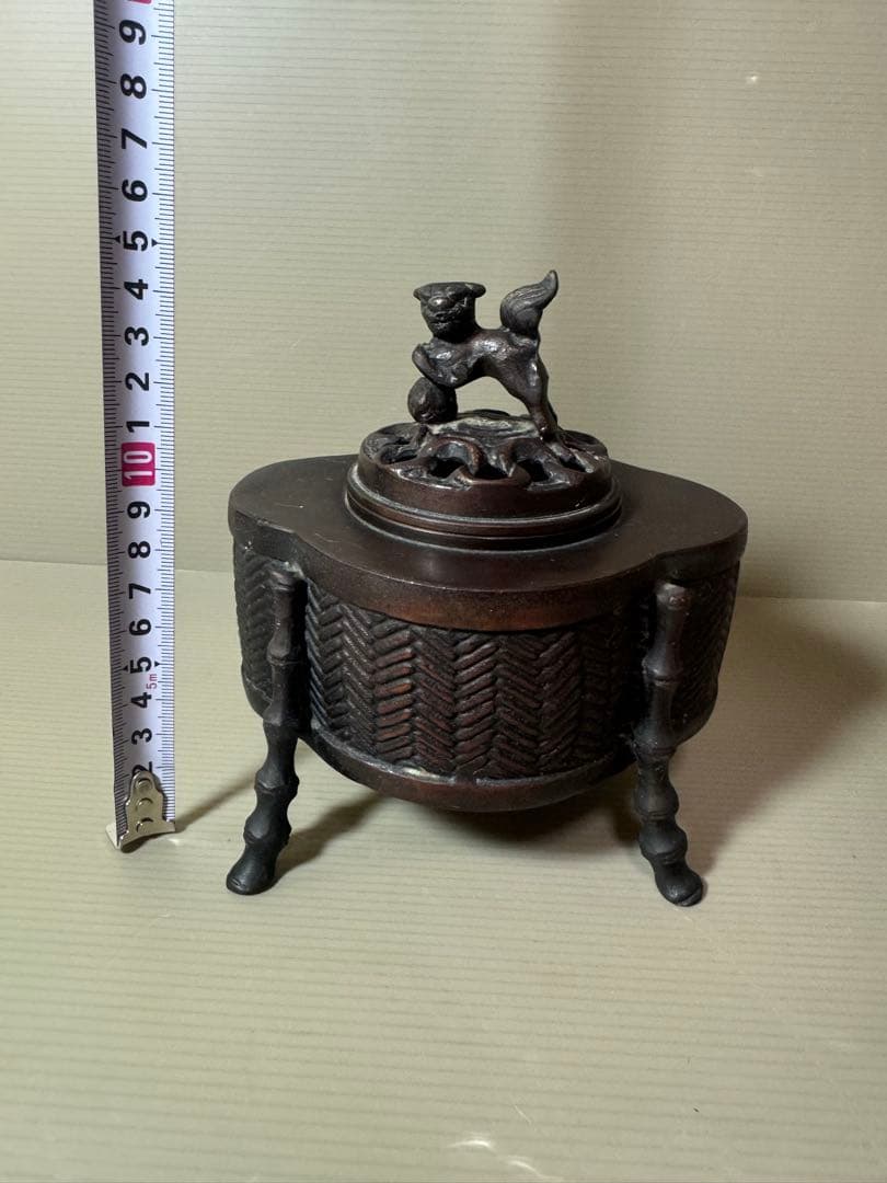 2854 古銅製　獅子　香炉　時代物