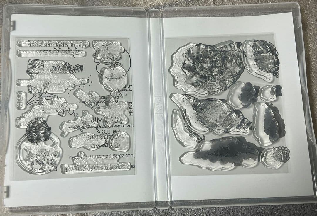 未使用　貝殻スタンプ＆エンボスフォルダー　シーシェル　スタンピンアップ