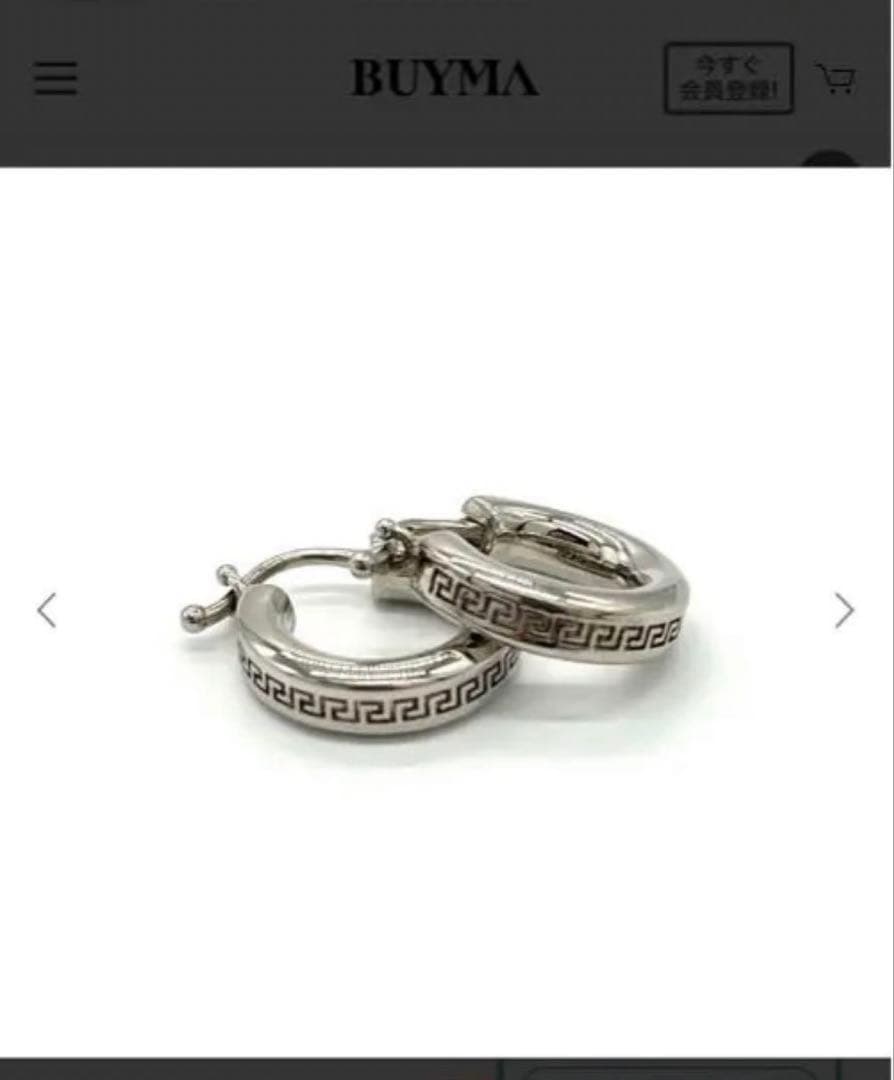 VERSACE シルバー フープピアス