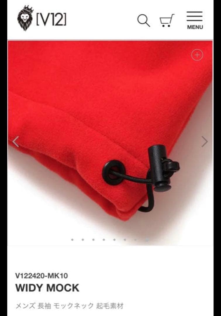 V12（ヴィトゥエルヴ) WIDY MOCK /モックネックM 赤 未使用ゴルフ