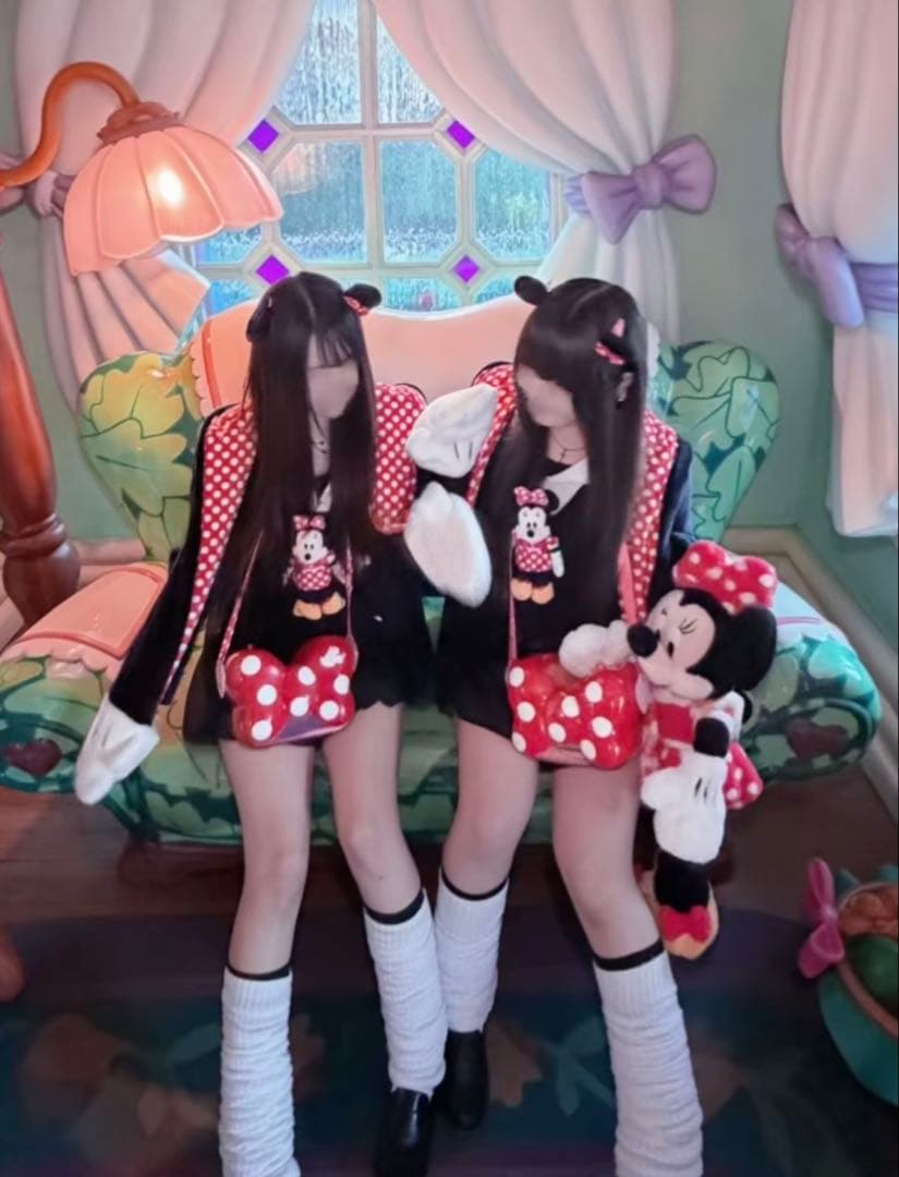 ミニーマフラーキャップ、ヘアピン