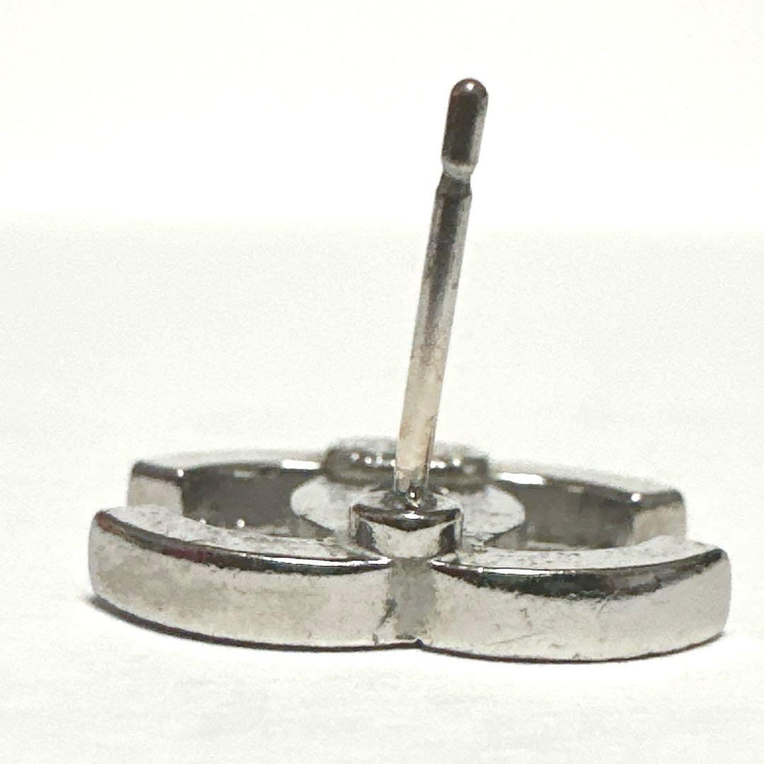 シャネル　CHANEL　ピアス　ココマーク　シルバー　メタル　ラインストーン