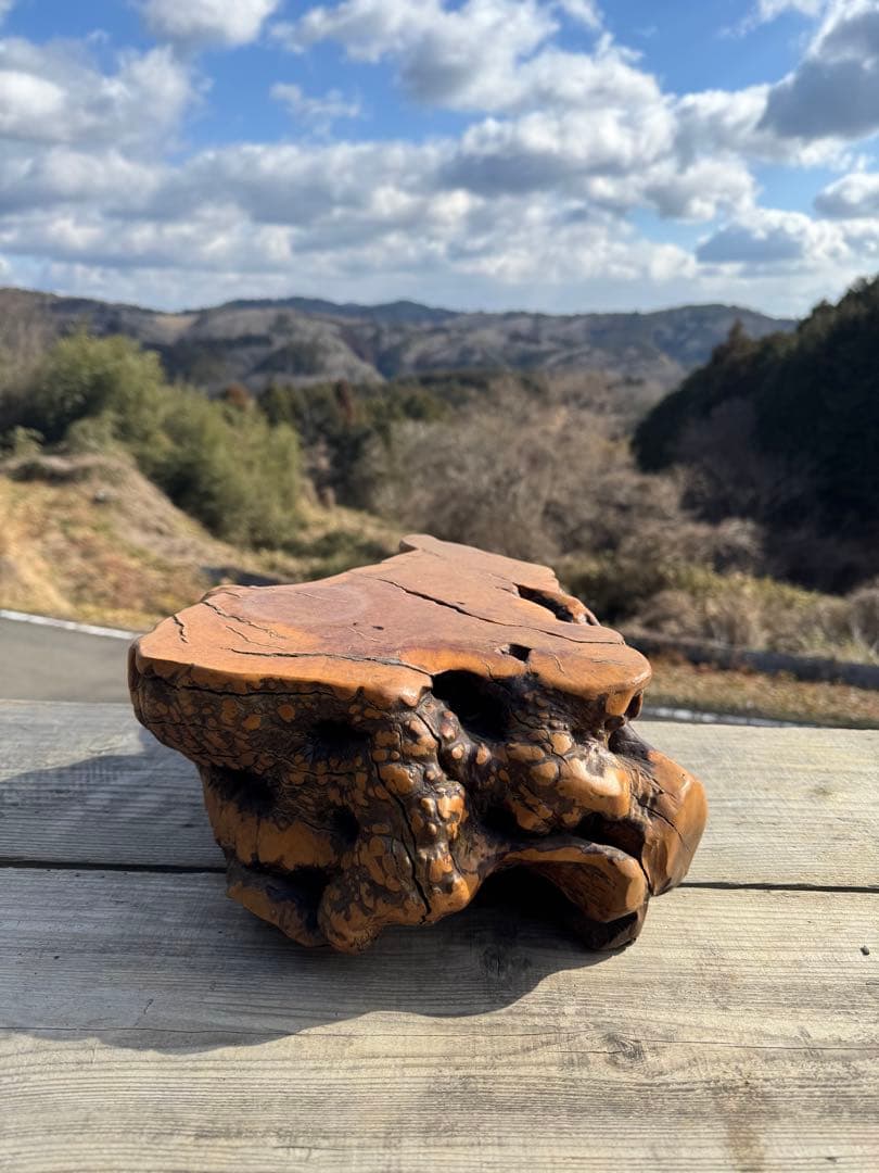 無垢の木　飾り台　アンティーク