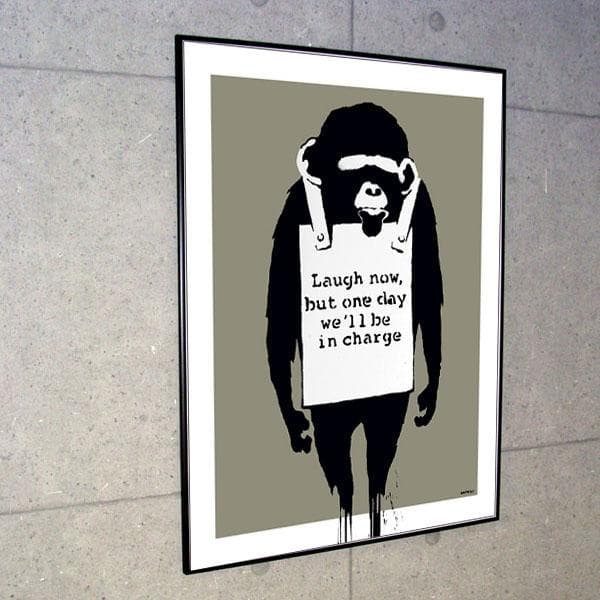 額装済/ポスター/Laugh Now（バンクシー）