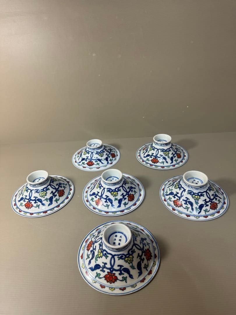 2368  中国骨董　大明萬暦年製銘4客　大明嘉靖年製銘2客　鯉文　鉢　合計6客