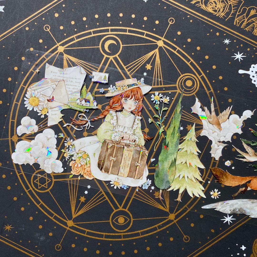 【9258】海外　マステ　中古巻　貝殻光マスキングテープ　人物系