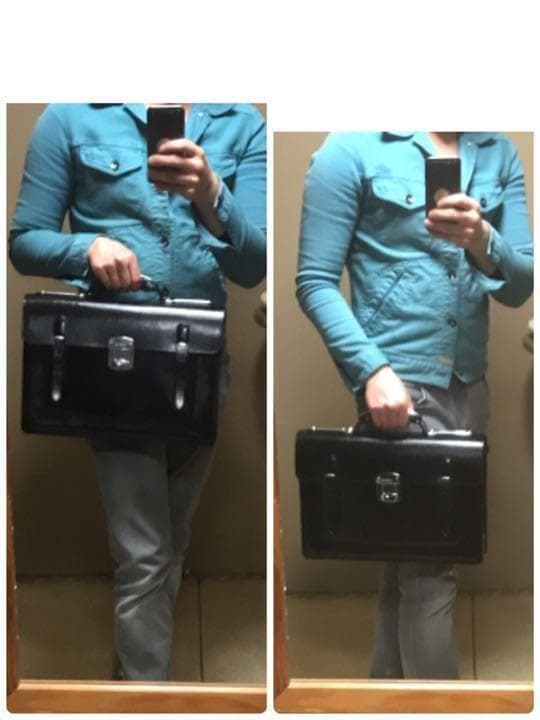 美品　本革　HINOMOTO製 牛革　ダレスバッグ　ビジネスバッグ　ブラック　黒