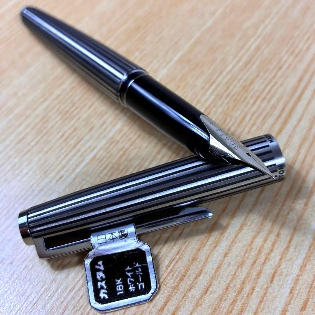 【希少】PILOT パイロット 万年筆 カスタムストライプ ペン先F 細字