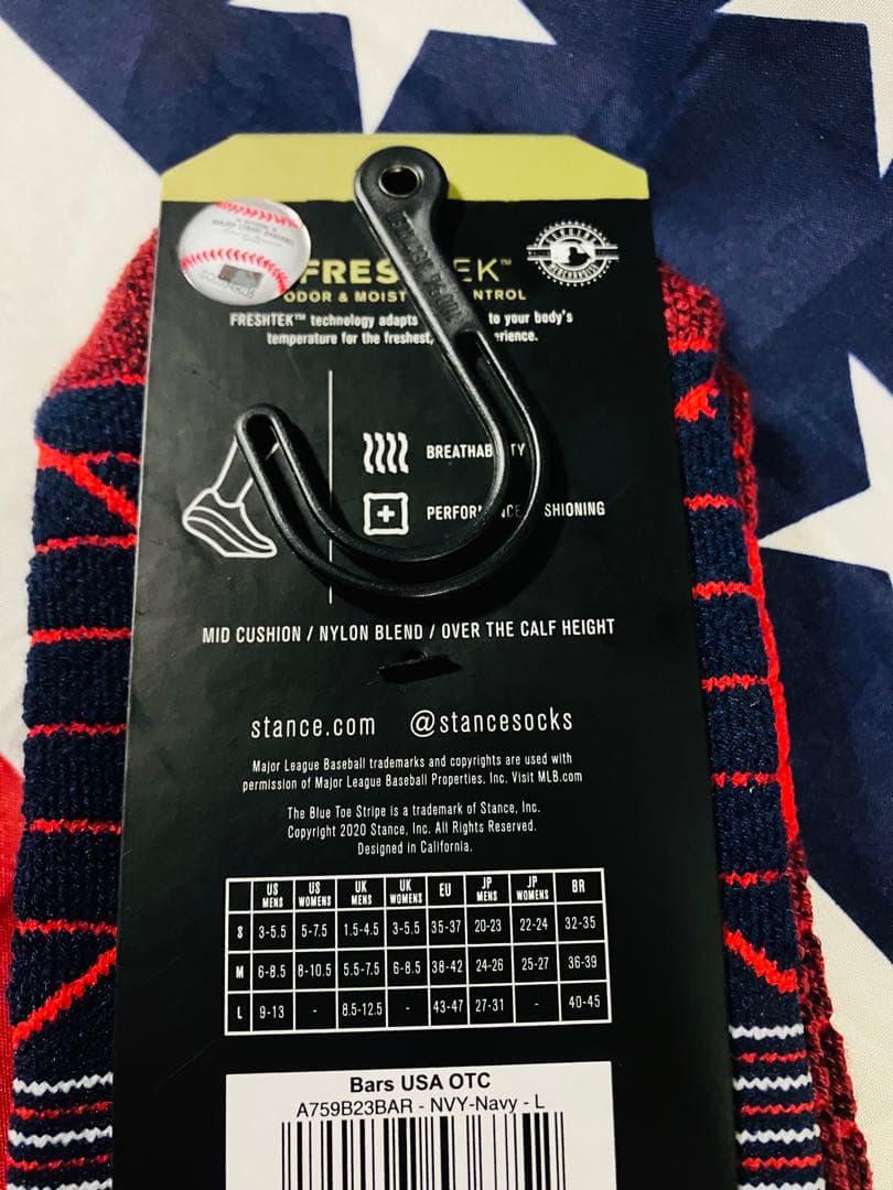 STANCE スタンス　野球　ソックス Lサイズ　アメリカ　国旗　靴下　USA