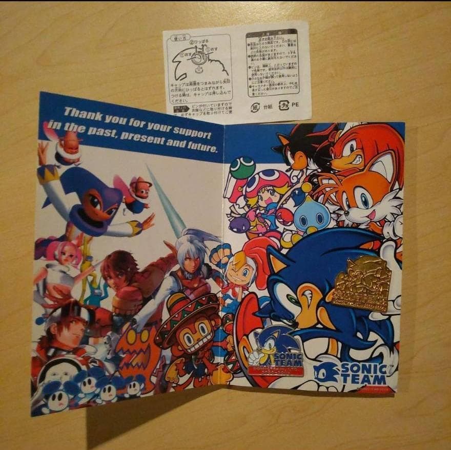 超希少ソニックチーム　セガ統合記念非売品ピンバッチ