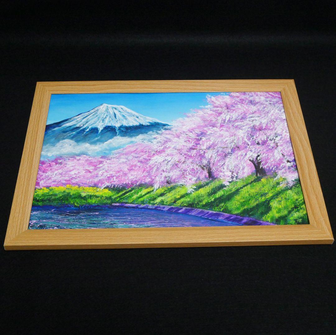 油絵 油彩 油彩画 絵 絵画【龍巌淵の桜】