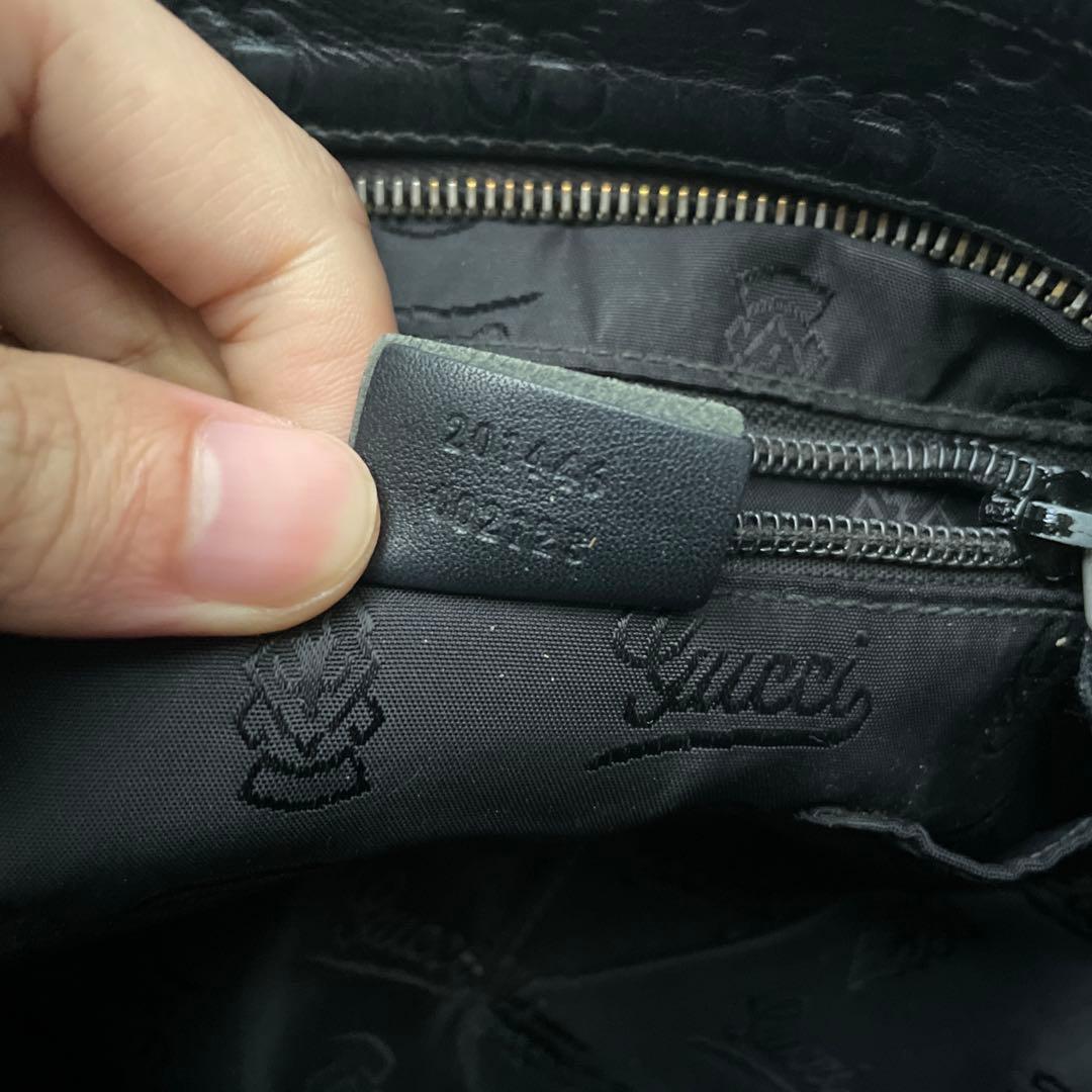 グッチ GUCCI レザー ショルダーバッグ GG サコッシュ ブラック