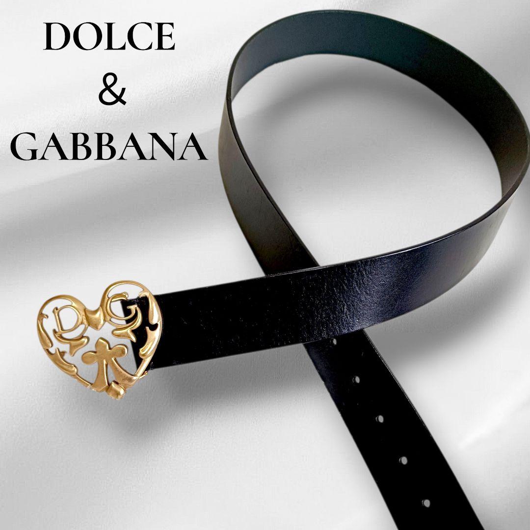 D＆G ドルガバ　ベルト　ハート　ゴールド　ブラック　黒　金