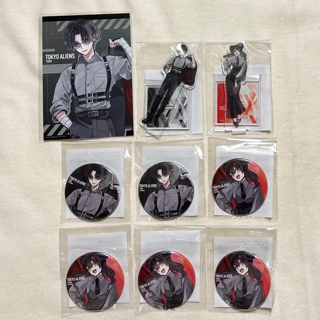 東京エイリアンズ　オンラインくじ　憂炎　明明　缶バッジ　アクリルスタンド　特典