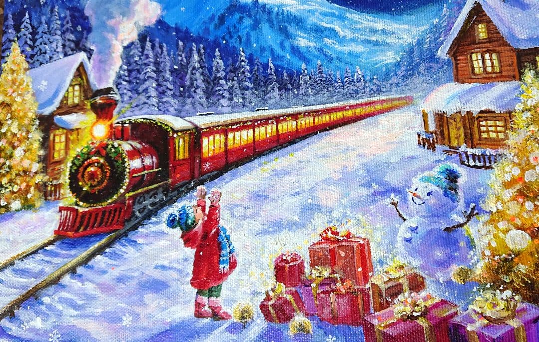 そ*】様 【聖夜にお届け】アクリル画 F3 風景画 絵画