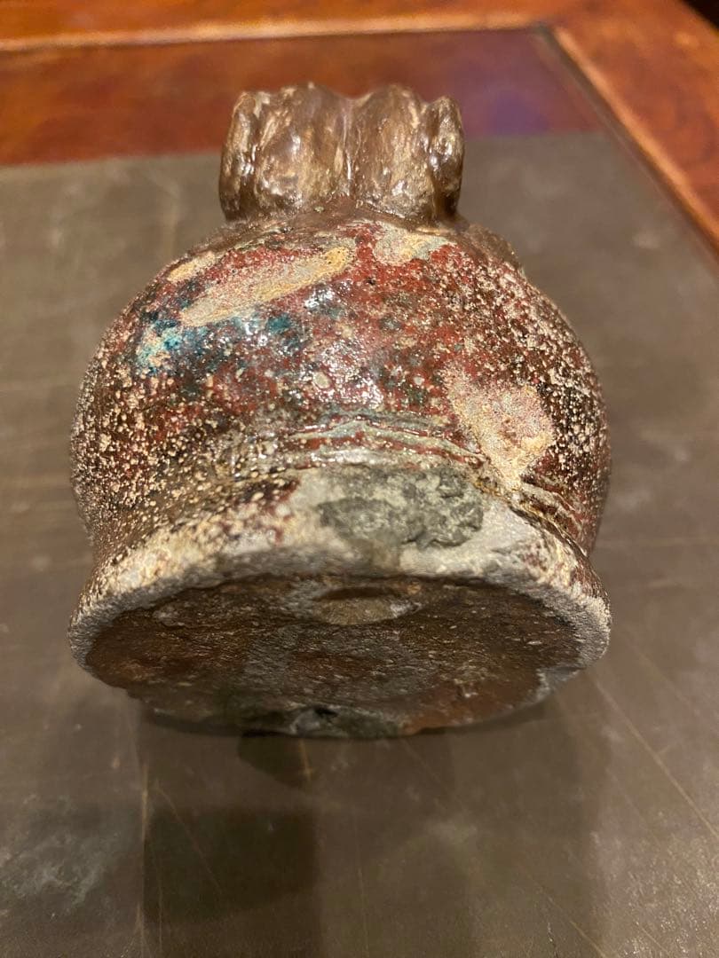 ベトナム　クアンドゥック陶器鑑賞台付　一輪挿し　ヴィンテージ　レア 茶器小物