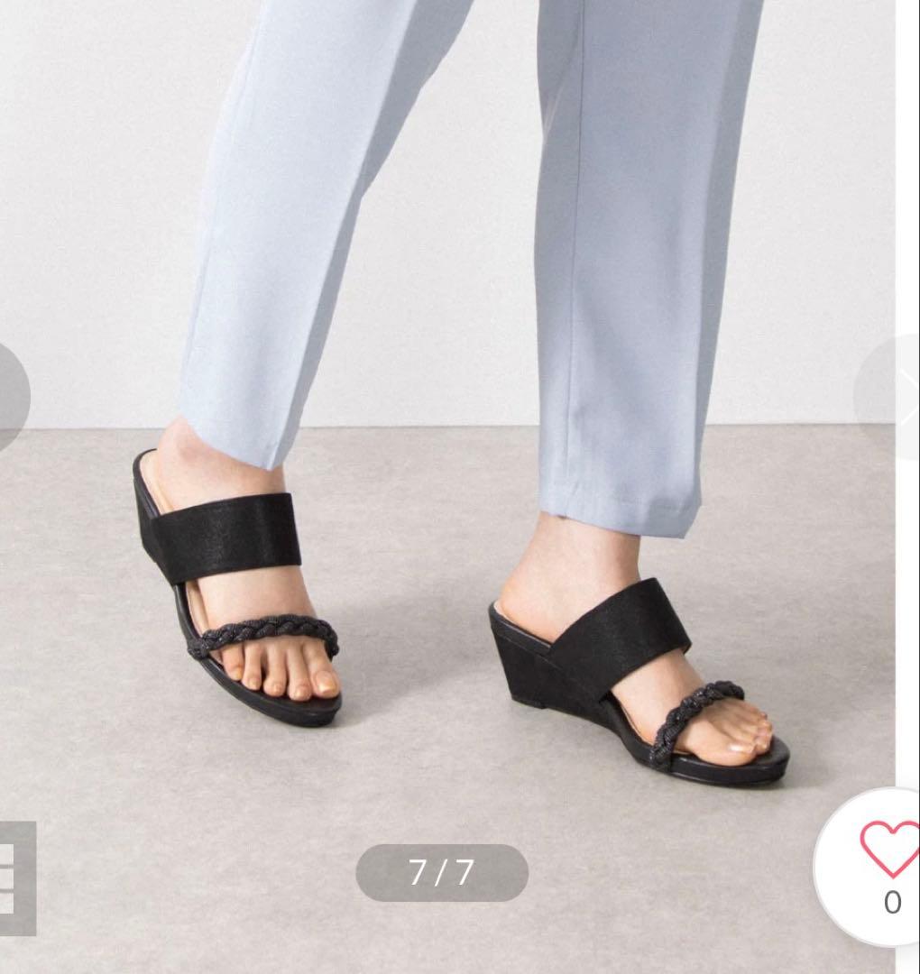 LAVIN⭐︎ブラック ミュールウェッジヒール