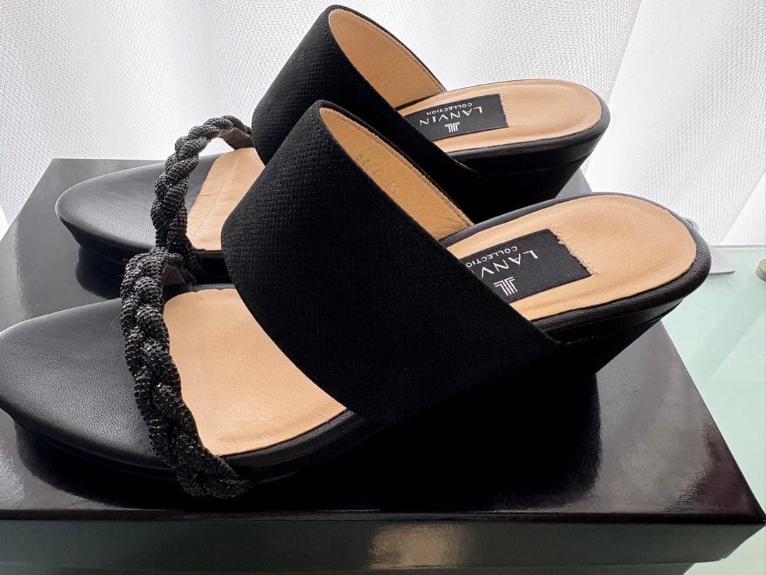 LAVIN⭐︎ブラック ミュールウェッジヒール