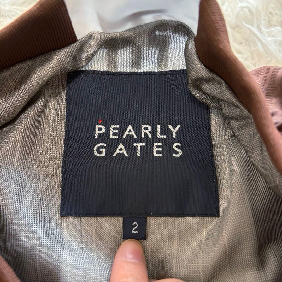 最新作 パーリーゲイツ スニード 蓄熱 総柄 ブラウン 防風 ゴルフウェア