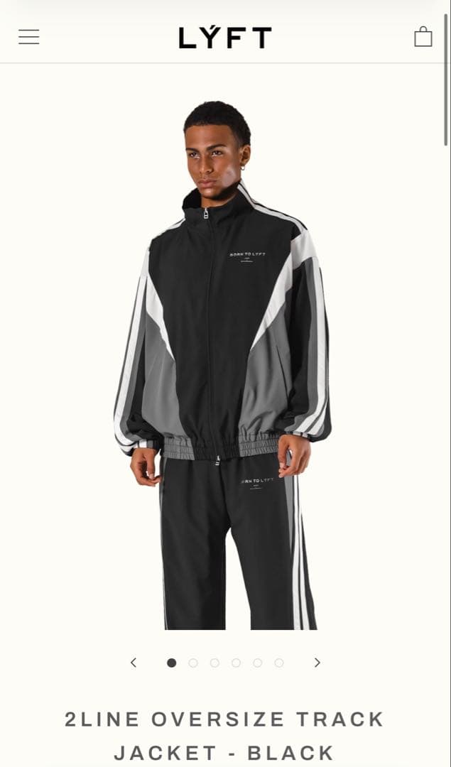 ジャケット・アウター LYFT 2LINE OVERSIZE TRACK JACKET - BLACK