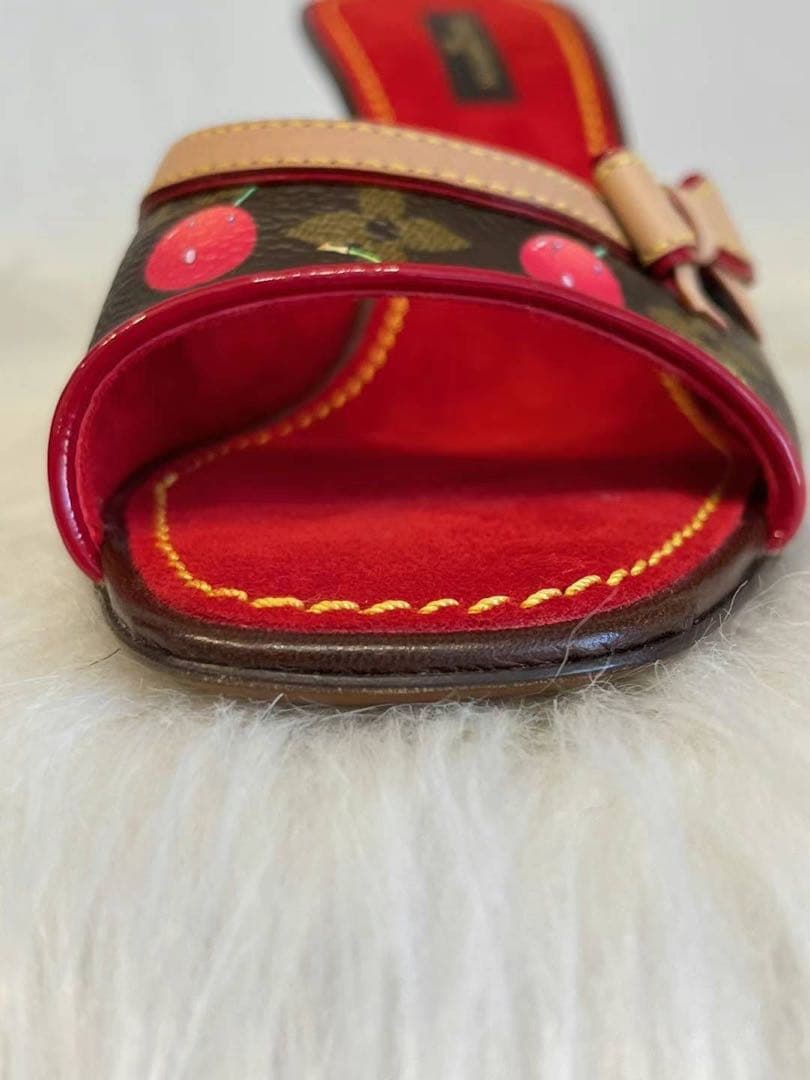 ルイヴィトン 村上隆　チェリー　ミュール モノグラム ほぼ未使用　36