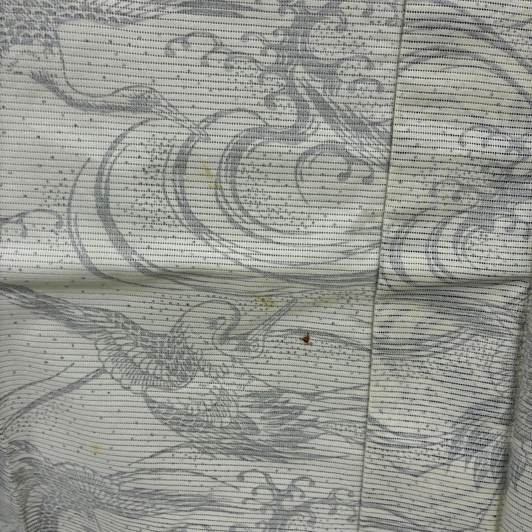 凛*様 夏浴衣 浴衣 綿絽 木綿 荒波に鶴 染め U-8112