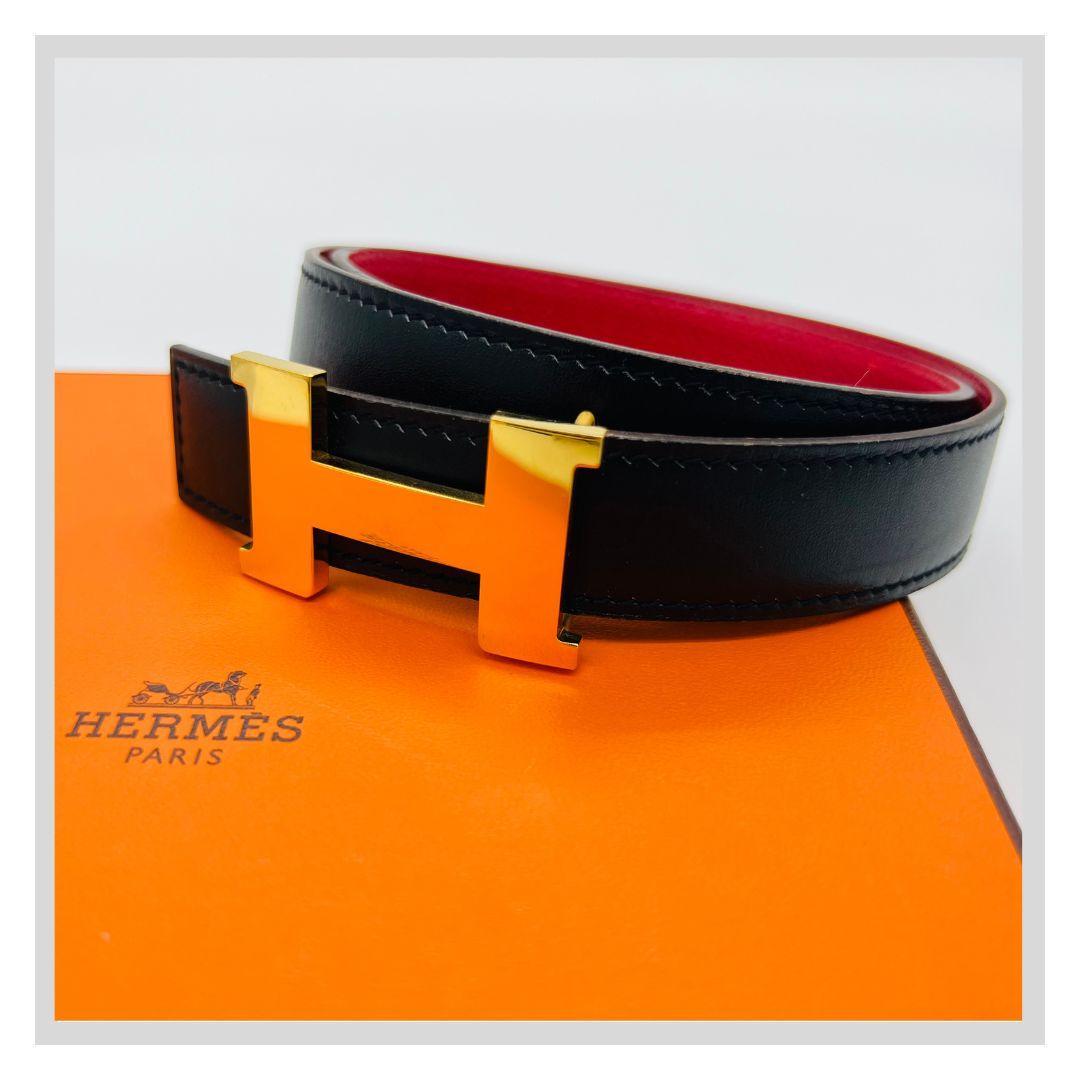 エルメス Hベルト　コンスタンス　リバーシブル　◻︎E ベルト ブラック　レザー