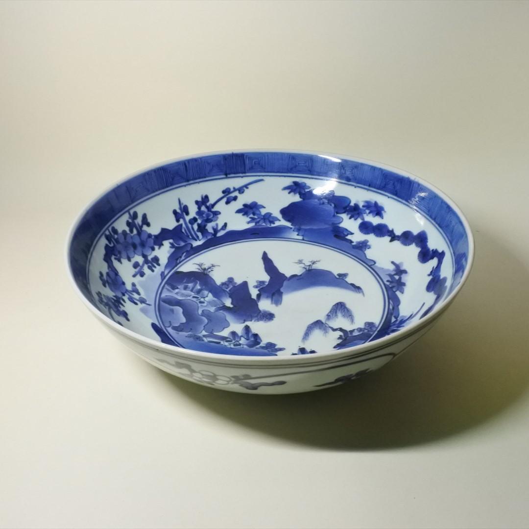 江戸中期　古伊万里　染付　大鉢　骨董品　アンティーク