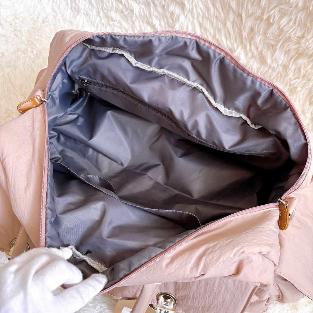 【新品・タグ付き】ONOFF オノフ ボストンバック ナイロン ダスティピンク