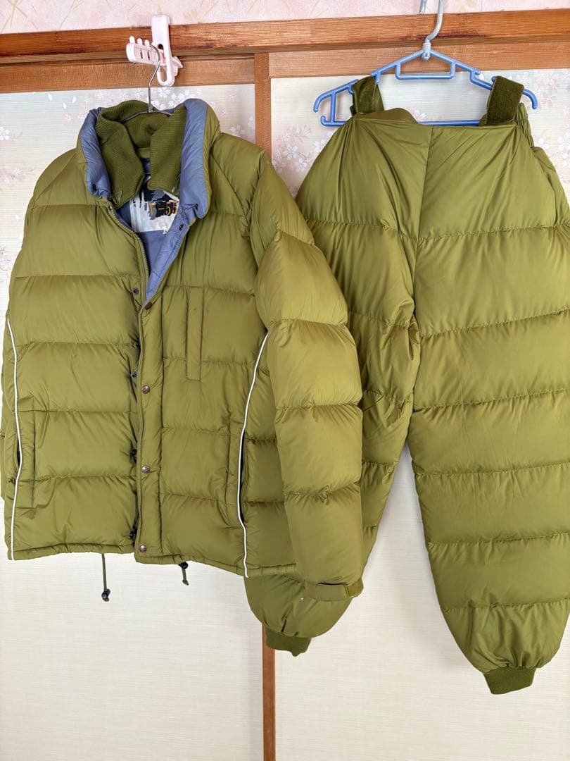 へらぶな　シミズ製ダウンウエアー上下　 オーバーパンツ付き