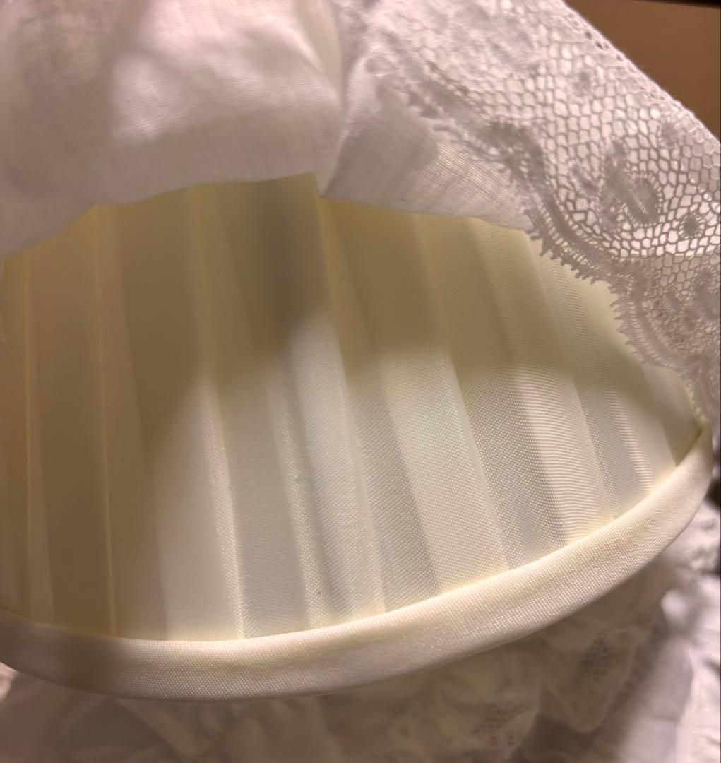 ① ランプシェード　フリルカバー　フランスアンティーク　リメイク