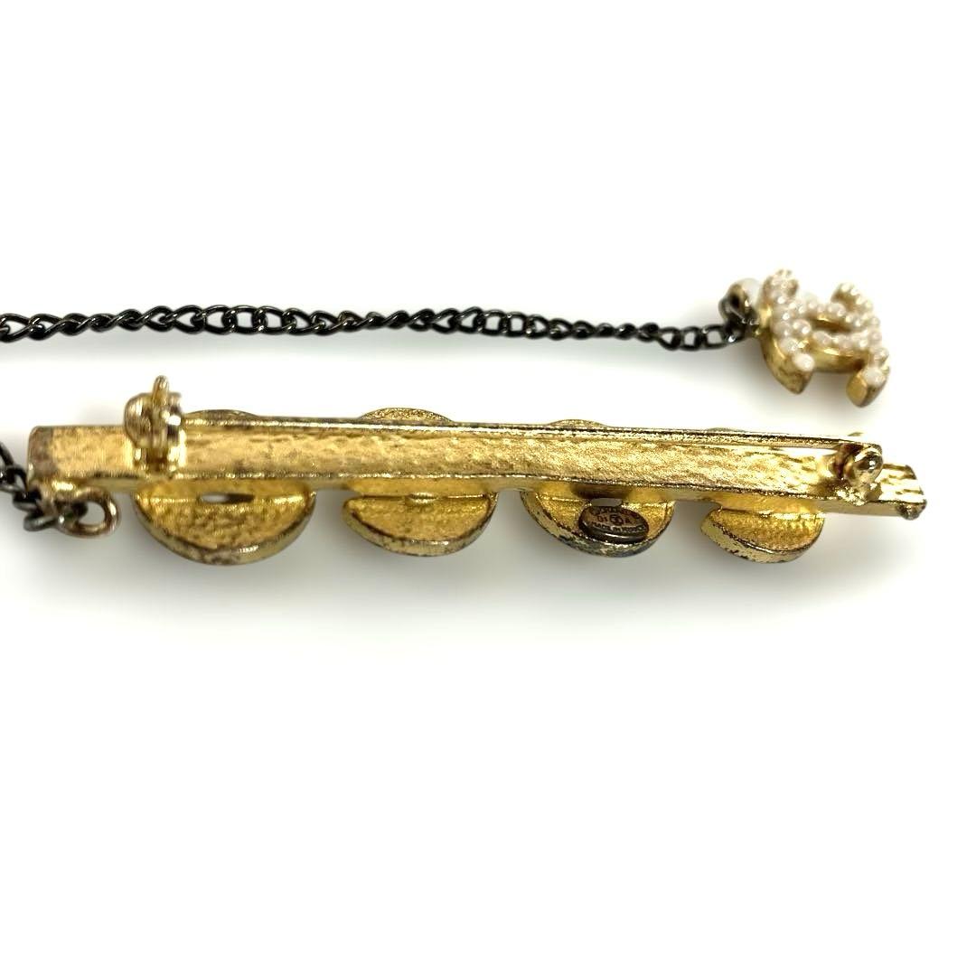 【ヴィンテージ】CHANEL シャネル ココマーク ラインストーン ブローチ