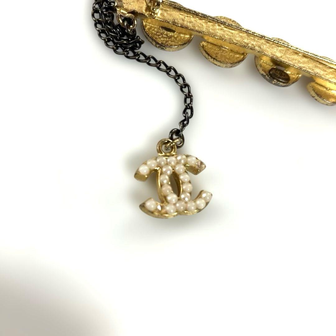 【ヴィンテージ】CHANEL シャネル ココマーク ラインストーン ブローチ