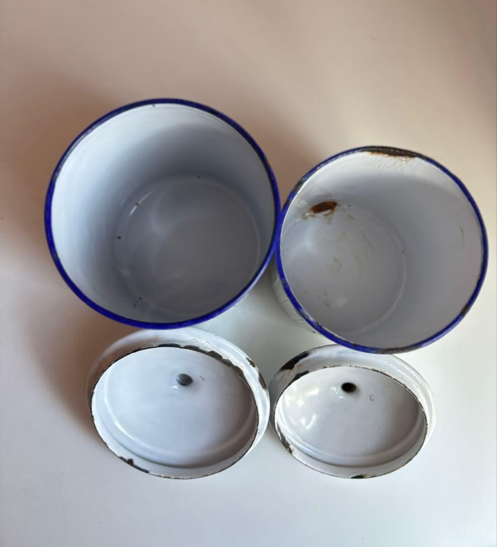 B.B社製 ホーロー キャニスター 2個セット