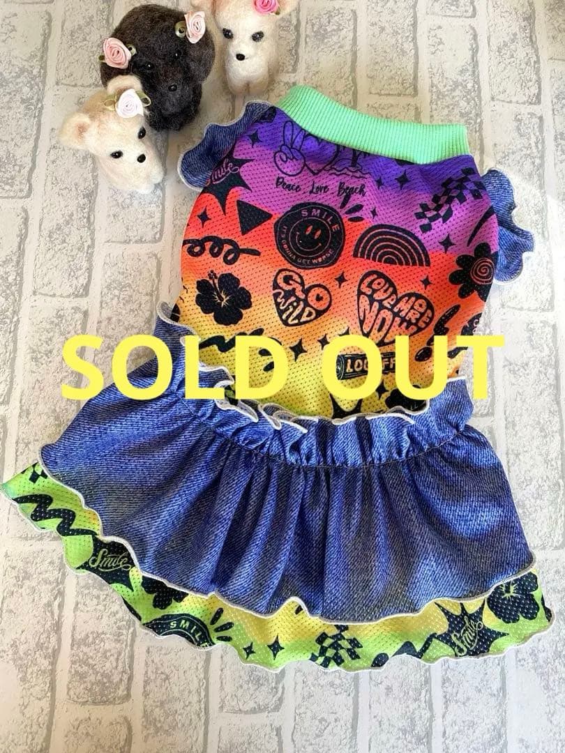 犬服 ワンピース(M) ꒡̈⃝Lily꒡̈⃝ハンドメイド