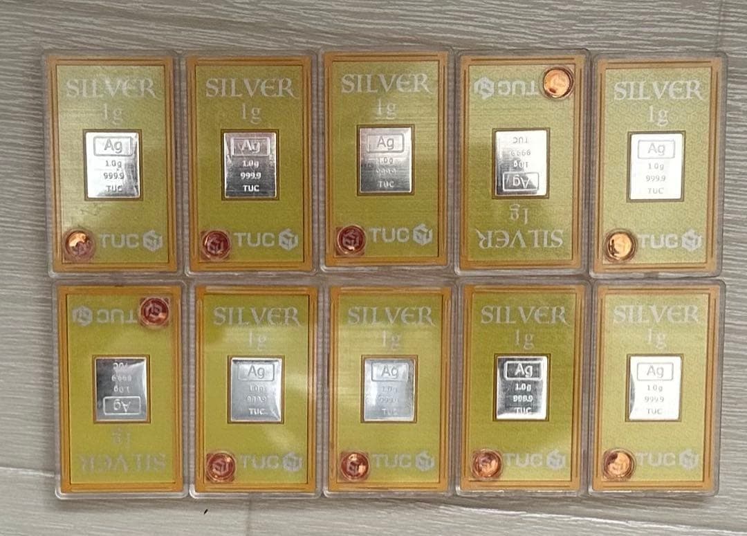 TUC シルバー 1g バー 10枚セット